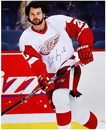 רוברט לאנג חתם על דטרויט כנפיים אדומות 16 x 20 צילום - 79204 - תמונות NHL עם חתימה