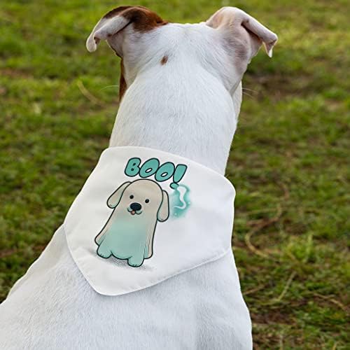 צווארון בנדנה של מחמד כלב מצויר - צווארון צעיף רוח רפאים - כלב רוח רפאים בנדנה - XL