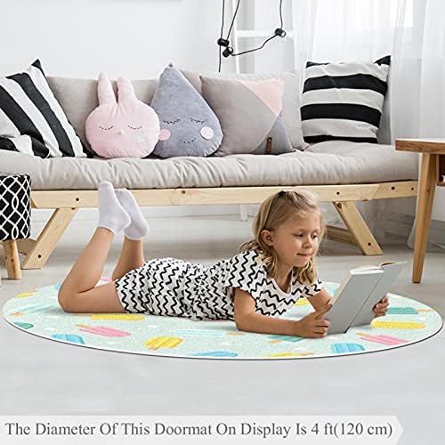 Llnsuply גודל גדול 5 מטר ילדים עגול ילדים שטיח שטיח שטיח צבעוני משתלת כרית שטיחים לא להחליק ילדים שטיח פליימת משחק לילדים