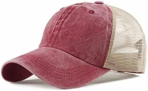 3 חבילה נהג משאית כובעי עבור גברים / נשים-שטף בייסבול כובע עבור חיצוני ספורט-בציר אבא כובע, רשת חזרה, מתכוונן אבזם