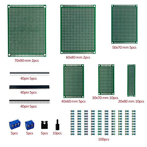 ערכת לוח PCB דו צדדית לוחות אב -טיפוס עבור פרויקט אלקטרוני אלקטרוני של מעגלי הלחמה DIY עבור Arduino
