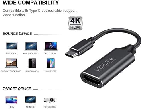 עבודות מאת Volt Plus Tech HDMI 4K USB-C ערכת תואם למתאם Professional Oppo Reno6 Lite עם פלט דיגיטלי מלא של