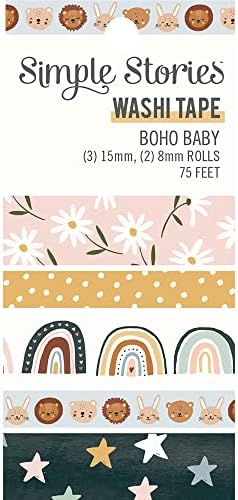 סיפורים פשוטים Boho Baby Washi, לבן