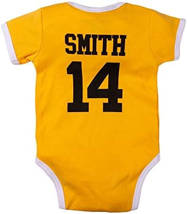 ילד יילוד תינוק סמית 14 Bel Air Academy Retro Baskball Girl Bodysidits Onesie Yellow