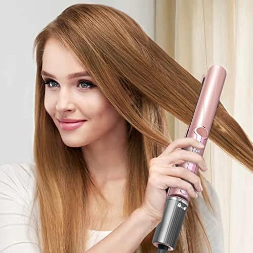 שיער מחליק,טיטניום שטוח ברזל עבור שיער, שיער מחליק מסלסל 2 ב 1 עבור כל סוגי השיער, עם מתח כפול קרמיקה שיער