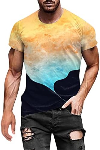 חולצות טריקו מצחיקות לגברים, טייז גרפי תלת מימדי של גברים חולצות בלוק צבעים לבנים רזים מתאימים צמרות מגשר מסוגננות