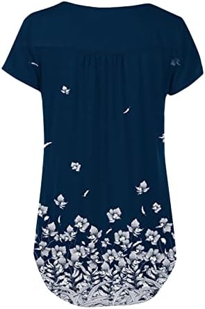 חולצת נשים 2023 שרוול קצר שרוול כותנה כפתור צוואר כפתור כלפי מעלה טי טופ גרפי פרחוני לנשים סתיו קיץ 33 33