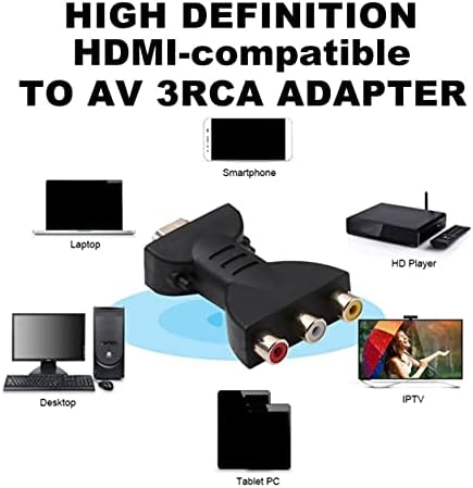 Profectlen-US AV אות דיגיטלי איתות דיגיטלי HDMI תואם ל -3 RCA Audio Ad Ad TER רכיב וידאו ממיר למחשבי טאבלט מקרן מחשבים,