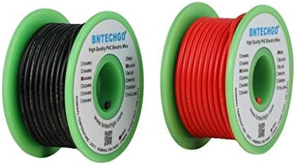 Bntechgo 24 AWG 1007 חוט חשמלי 24 מד PVC 1007 חוט מוצק חוט מוצק חוט 300 וולט חוט נחושת משומר מוצק אדום 25 רגל