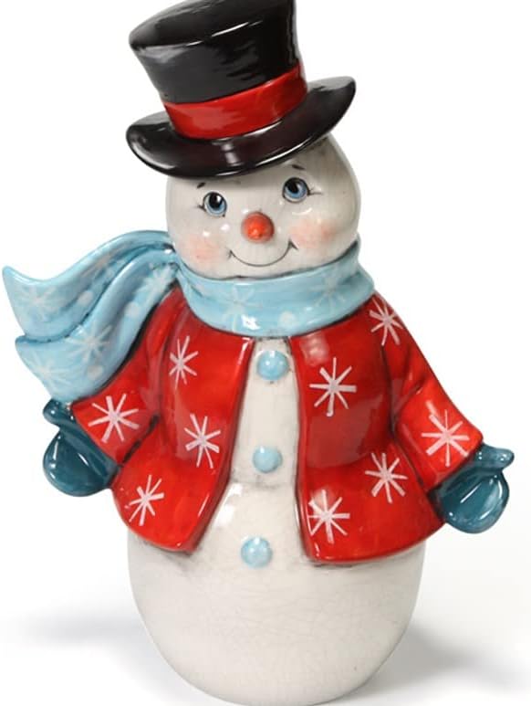 איש שלג מסורתי גדול-צבע מזכרת קרמיקה משלך