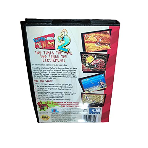 Aditi Earthworm Jim 2 ארהב כיסוי עם קופסה ומדריך לסגה מגדרייב ג'נסיס קונסולת משחקי וידאו 16 סיביות כרטיס MD