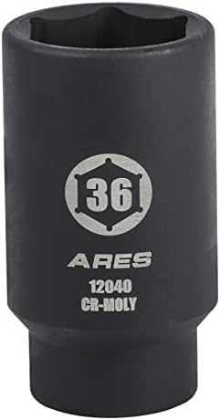 ARES 12038-34 ממ שקע אגוזי ציר - שקע 6 נקודות - שקע השפעה על כונן 1/2 אינץ