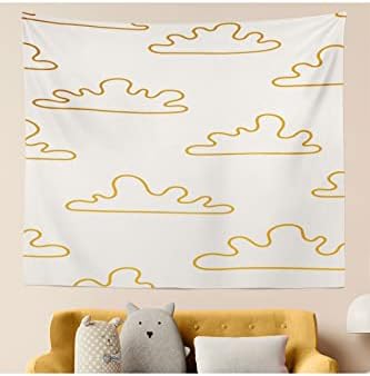 יוניסקס שטיח יוניסקס, ענן בצורת בועה דפוס דפוסי תינוקות רכים לילדים ילדים דפוס נושא, קיר רחב תלוי למעונות סלון בחדר השינה, 55x48
