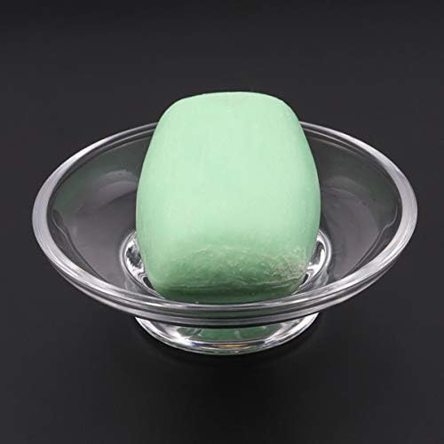 המוטון חממה סבון סבון סבון זכוכית שומר סבון גביש שקוף מגשי מגשי מקלחת זכוכית ספוגי כלים מחזיקים קופסה לכיור