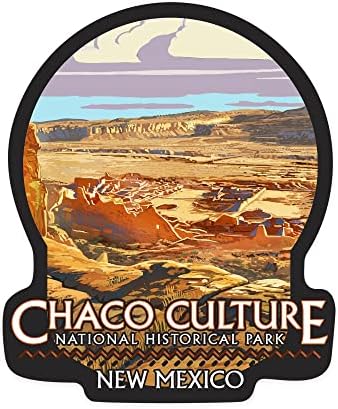 Die Cut Stage Cuture Chaco Culture הפארק ההיסטורי הלאומי, ניו מקסיקו, מדבקה ויניל מתאר 1 עד 3 אינץ ', קטנה