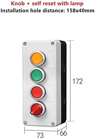 תיבת בקרה DASEB עם מתג כפתור אור 24V/220V עם כפתור עצירת חירום איפוס עצמי מתג תעשייתי קופסה אטומה