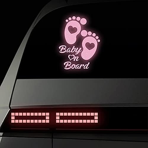 2 יחידות תינוק על מדבקות על סיפון למכוניות, נוירוי רפלקטיבי תינוק במדבקות מכוניות ומדבקות חלון רכב חמוד נצמד שלט אזהרה בטיחות