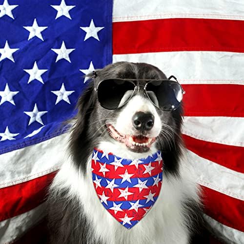 40 יחידות 4 יולי עצמאות יום כלב בנדנות משולש אמריקאי דגל כלב צעיף מתכוונן כוכב פס לחיות מחמד בנדנה פטריוטית זיכרון יום