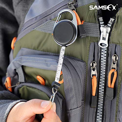 קלטת SAMSFX מודד את הנסיגה לדיג זבוב זינגר נסיגה קרבינר סגנון קליפ על קשירה אחורית מחזיק תגית תג