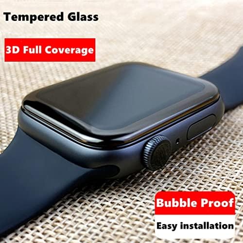 Anbobo Apple Watch 38 ממ מגן מסך סדרה 3 2 1, מגן מסך זכוכית מחוסמת 38 ממ, תלת מימד ללא בועות כיסוי מלא 9H אנטי-סקרט HD