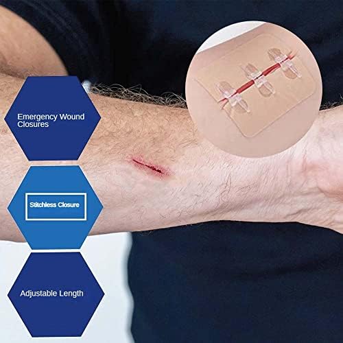 רצועות סגירת פצעי חירום של vrilmed 3- תפרים מיקוד ללא כאבים תחבושות דבק לטיפול בפצעים לתקן רוכסן עזרה ראשונה ללא תפרים לטיפול