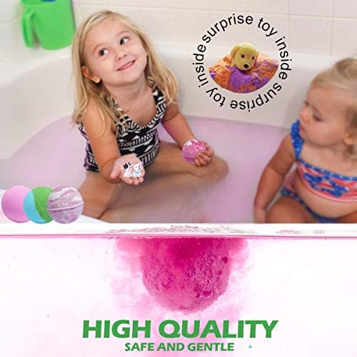 אמבטיה פצצות לילדים עם גור צעצועי הפתעה בתוך 3.5 עוז ילד אמבטיה פצצות בעבודת יד בועת אמבטיה פיזיז צבעוני אמבטיה