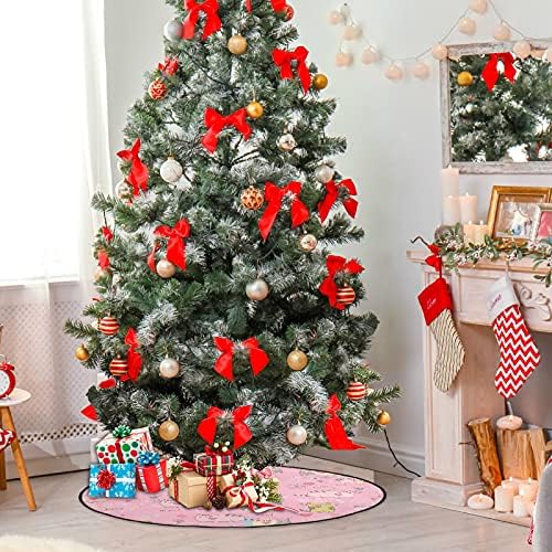 Visesunny עץ חג המולד מחצלת כיף חתול עם לב אדום עץ פרחוני עץ מחצלת מגן רצפה מגן עץ סופג מחצלת עמד