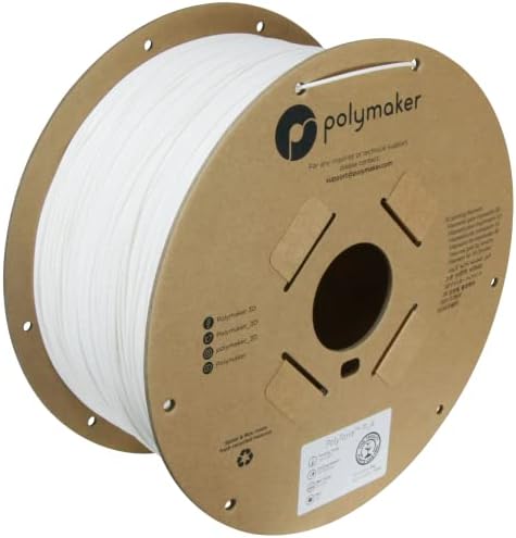 PolyMaker 3kg Matte Pla נימה 1.75 ממ, White Pla 3D מדפסת נימה 1.75 - Polyterra 1.75 PLA נימה מט לבן 3 קג, חסכוני
