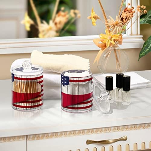 אמריקה טקסס דגל טקסס מחזיק ספוגי חדר אמבטיה צנצנות עם מכסים מכניסים כרית כותנה כרית כרית עגול צנצנת לספוגית כותנה כותנה