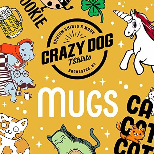 חולצות טריקו כלבים משוגעים בעולם השף הכי בסדר מצחיק כוס קפה ספל שתייה - 11oz