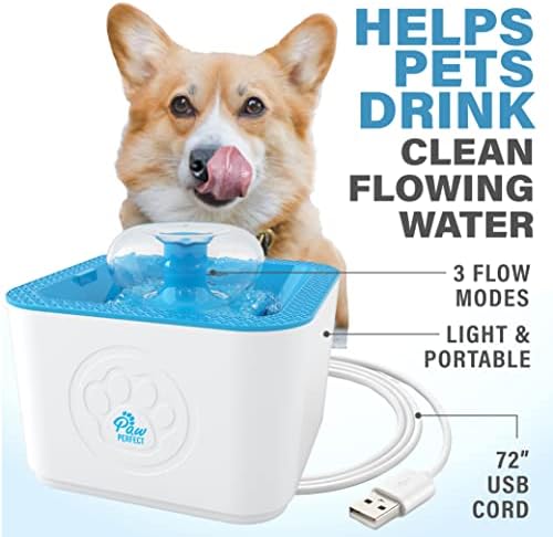 מזרקת מים לחיות מחמד, מזרקת מים לכלב חתול 84 עוז/2.5 ליטר, מתקן מים מזרקת מים לחיות מחמד שקט במיוחד, מתקן קערת כלבים עם