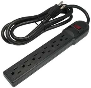 Accl ​​6ft 6-Outlet Surge Protector 14AWG/3, 15A, 90J שחור, 10 חבילה