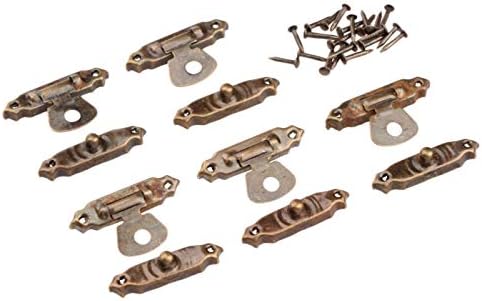 נעילת HASP בטיחותית 5 יחידות ברונזה עתיקה/מנעול ברזל זהב דקורטיביים תפס תפס וו עץ תכשיטים מנעול עם ברגים