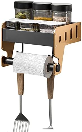 כלי מטבח מחזיק קיר קיר רכוב מדף אמבטיה דבק עצמי מעקה מטבח עם וו ללא קידוחים עם מתלה מגבת אלומיניום לשירותים לשירותים,