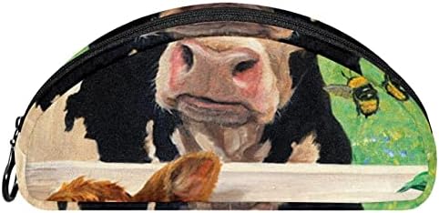 תיק קוסמטי של TbouoBt לנשים, תיקי איפור מרווחים לטיולי טוארה מתנה, פרה של חיות חווה