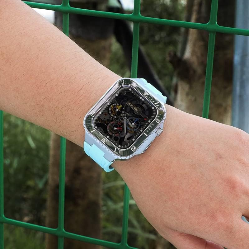 רצועת ערכת שינוי Zedevb לרצועת Apple Watch 45 ממ 44 ממ מארז מתכת+כיסוי ערכת פגוש קרמיקה לפגוש עבור IWatch 8 7 6 5 4 חגורת