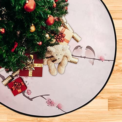 מחצלת עץ חג המולד של ג'ושואן מחצלת אטום מזרח סגנון מזרחי ציור פריחת דובדבן מחצלת עץ קפיץ 28.3 אינץ 'עץ חג המולד