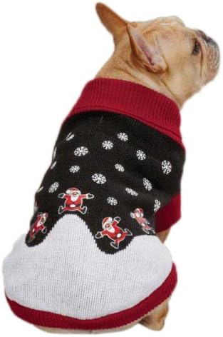 אוסף הצד המזרחי סוודר כלבים של סנטה כלבים, X-SMALL, שחור