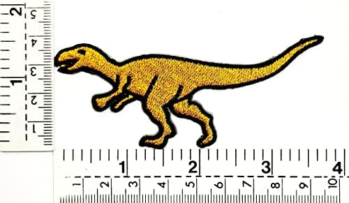 HHO תיקון סט 3 חלקים. מדבקות דינוזאור צהובות T-REX מצוירות לילדים טלאי אפליקציה דינוזאור ברזל על תפור על טלאי