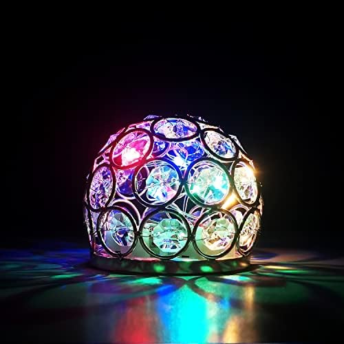 כדור קריסטל Zipdiz - אור LED קריסטל - תפאורה לשולחן חג המולד - כדורי זהב כדורים דקורטיביים - כדור חג מולד מואר - אור