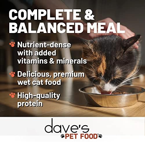 מזון חיית מחמד של דייב מזון חתול רטוב בחינם של דייב, המיוצר בארהב מזון משומר בריא באופן טבעי, נוסף ויטמינים ומינרלים, חיטה