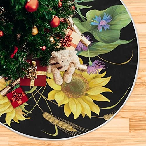 Oarencol Sunflower Cornflower שעורה וינטג 'חצאית עץ חג המולד 36 אינץ