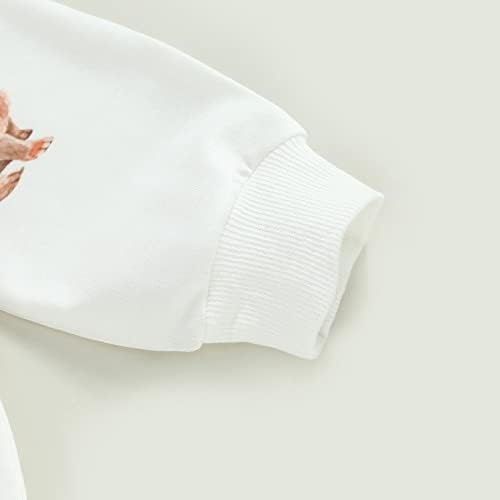 פעוט תינוקת תינוקת פסחא תלבושת ארנב שרוול ארוך חולצות סווטשירט ומכנסיים מתרחבים סט בגדי פסחא