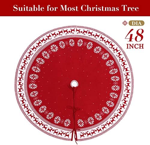 טבעות מפיות חג המולד של סוארטס + 48 אינץ 'חצאית עץ חג המולד, 2021 חצאיות עץ חג המולד סרוג, קישוטים קישוט