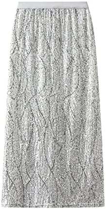 חצאית לנשים 2023 אופנה פאייטים מקרית חצאית אימפריה מותניים ישר רופף ארוך חצאיות חוף מסיבת חג חצאית