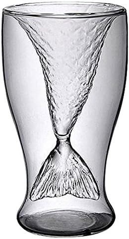 כוס בירה יין זכוכית בצורת בת ים למסיבת בר נקה 100 מ ל