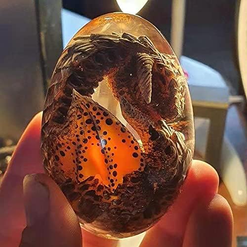 ארקסיקסה קריסטל לבה דרקון ביצה עם מיני עגול בסיס שקוף דרקון ביצה מתולתל דרקון ביצה קריסטל דרקון שרף קישוט דרקון