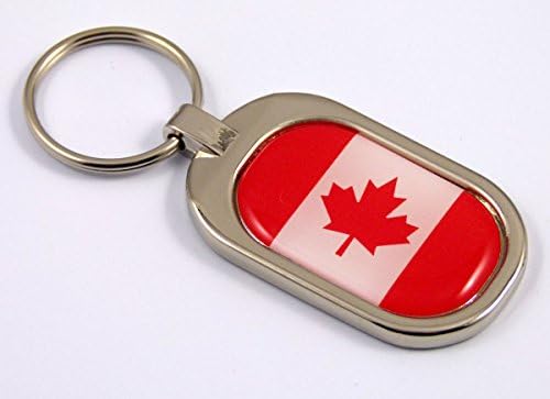 דגל קנדה מפתח שרשרת מתכת כרום מצופה מפתח מפתח מפתח FOB Keyfob קנדי