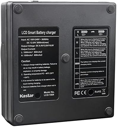 Kastar 3-Pack BP-U100 סוללה ו- AC LCD מטען מהיר כפול תואם ל- Sony PMW-EX3 PMW-EX3R PMW-EX160 PMW-EX260 PMW-EX280 PMW-F3