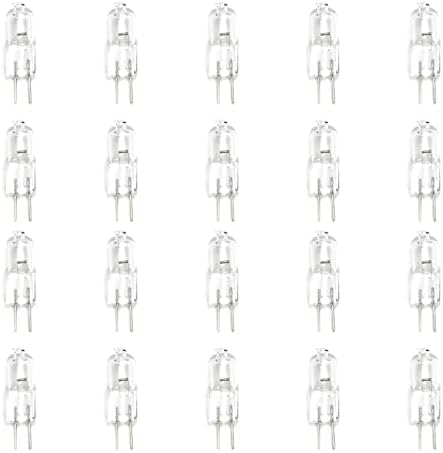 בטומשין 4 מארז-גרם 4 20 וואט 12 וולט נורות הלוגן סוג 12 וולט בסיס דו-פין קצר יותר, אורך 20 וואט מנורה לבנה רכה